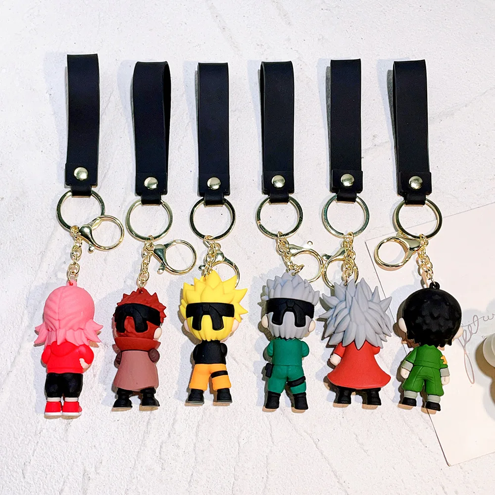 Cartoon PVC Naruto Anime Peripherie Schlüsselanhänger Naruto Silikonfigur Autoschlüsselanhänger Weihnachts-, Halloween-Geschenk – Detail 7