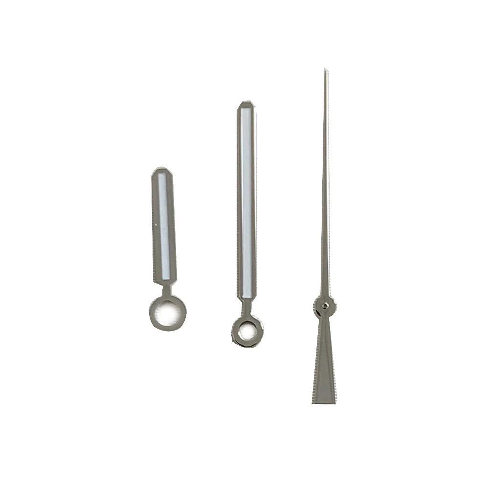 عقارب ساعة مضيئة باللون الأخضر لحركة NH35 مؤشرات ساعة فضية/وردية لساعة اليد ذات الطلب 31.8 مللي متر جزء معدل