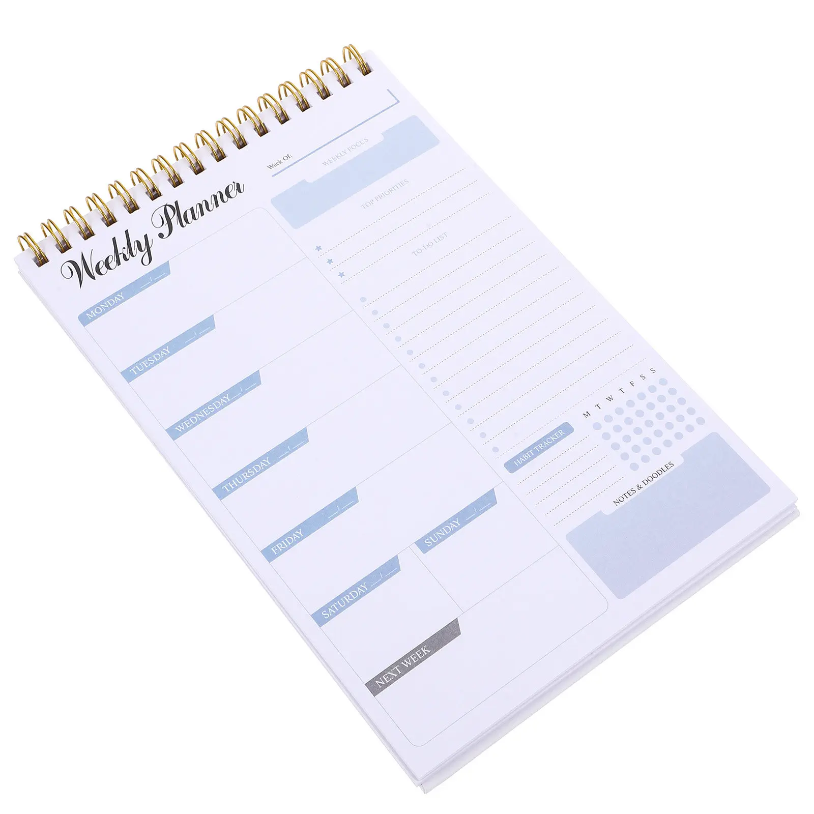 Smooth Writing Weekly Planner Notepad Aluminum Alloy Body Tear Off Pages for Daily Planning to Do List Pad Schedule Memo