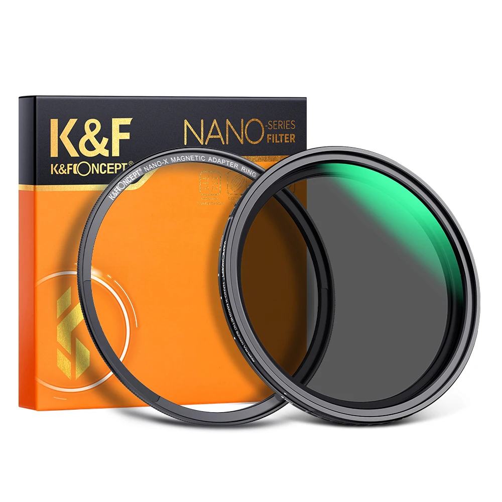 K&F Concept Nano-X Series Magnetic Variable ND2-ND32 Lens Filters 28 Multi-Layer Coatings Neutral Density 49/52/58/67/72/77/82mm