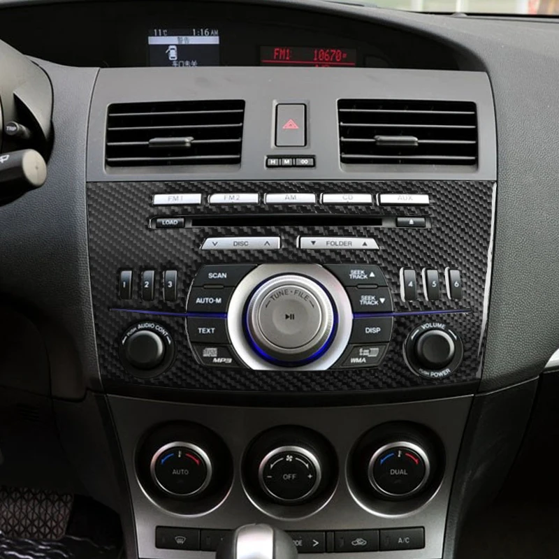 

Наклейки на автомобиль из углеродного волокна, накладка на панель мультимедийной панели для Mazda 3 Axela 2010 2011 2012 2013