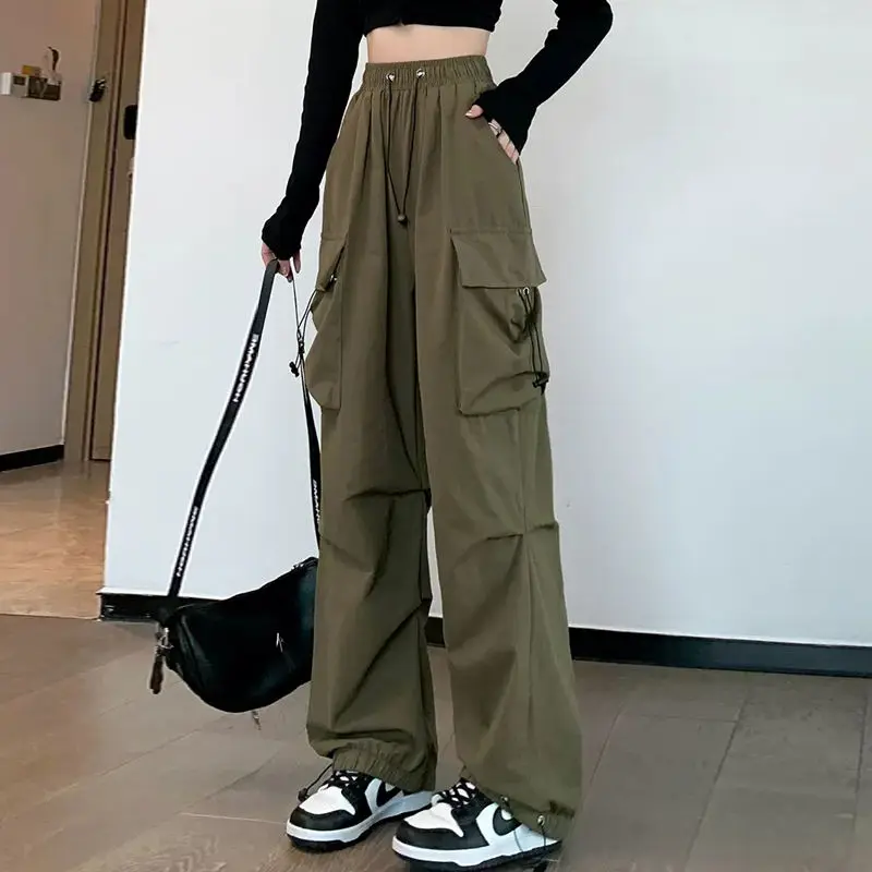 Pantaloni femminili con tasche Classico casual Y2k Streetwear Xxl Comodo elasticizzato Estetico Pantaloni da donna rosa anni '90 di alta qualità