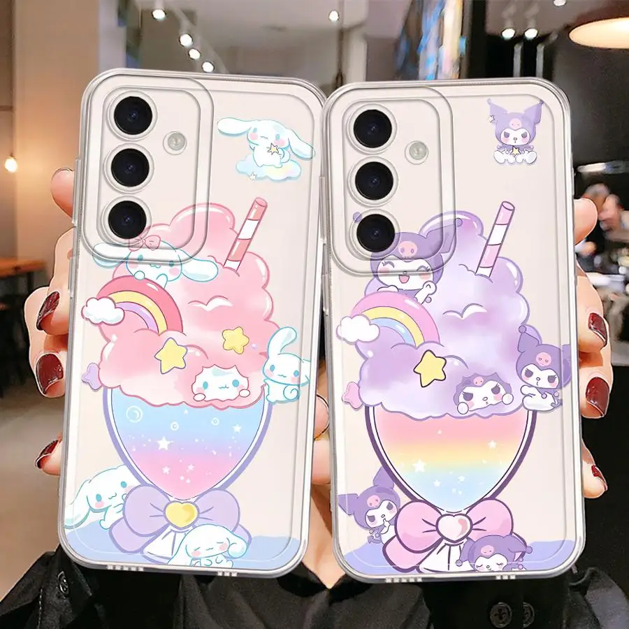 حافظة لهاتف سامسونج جالاكسي A12 A35 A15 A16 A14 A25 A13 A22 A35 A34 A73 A71 A72 شفافة ناعمة سانريو كورومي