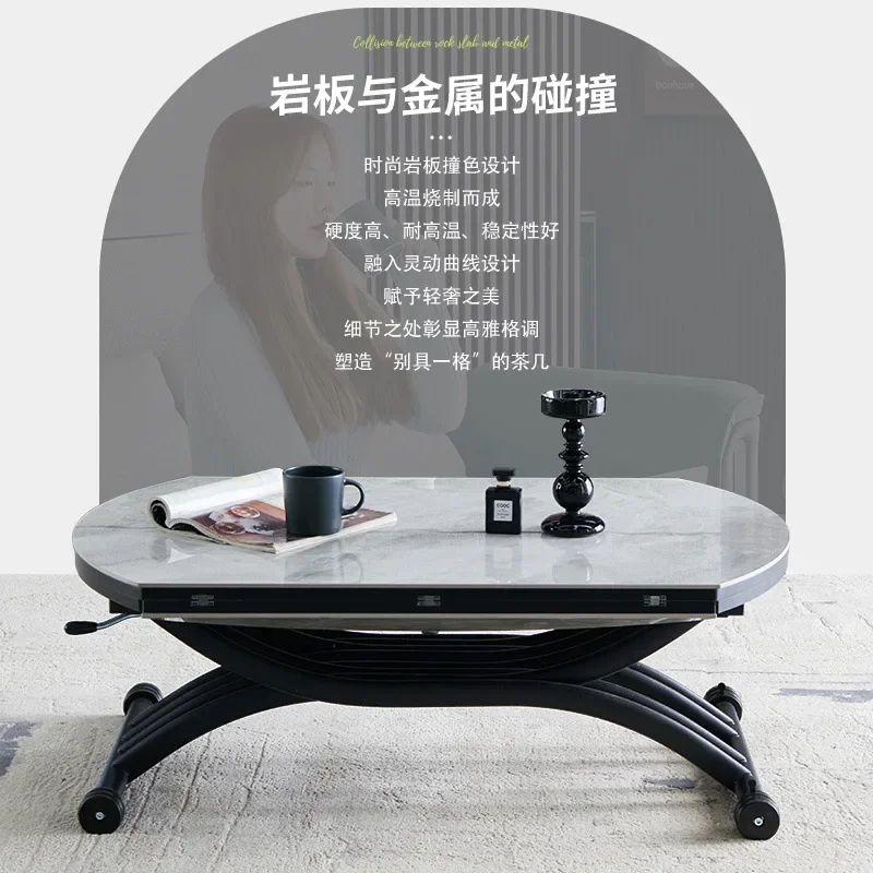 Mesa de centro elevable multifuncional, mesa de comedor integrada de doble propósito