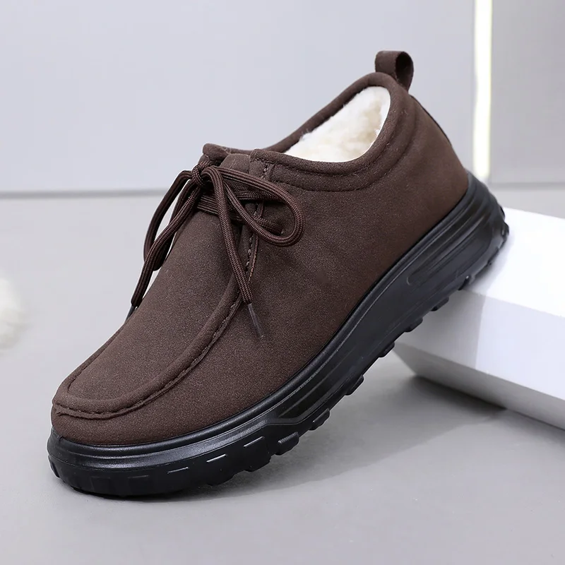 

Новинка зимы 2025 года, мужская утолщенная хлопковая обувь, противохолодная и теплая, универсальная, противоскользящая и прочная подошва, бесплатная доставка