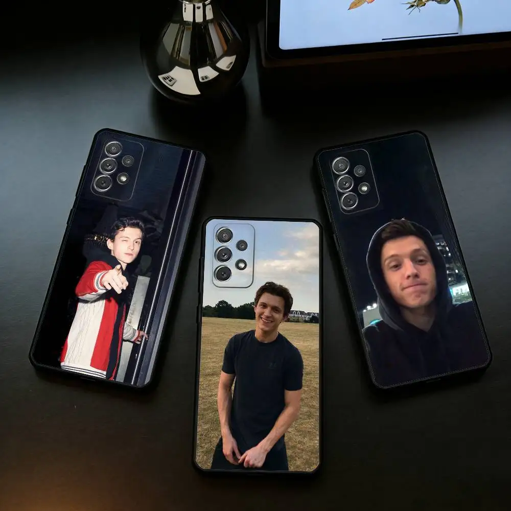 Youthful Charm Star T-Tom Holland  Phone Case For Samsung Galaxy A73,A72,A71,A70,A53,A52,A51,Soft Silicone Black Cover