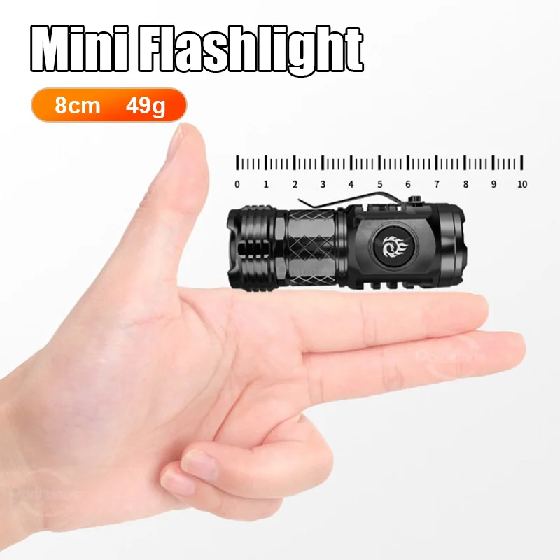 3LED Mini Flashlight Rechargeable Torch Super Bright Waterproof Hiking Camping Fishing Portable Flashlights Work Lamp With Clip