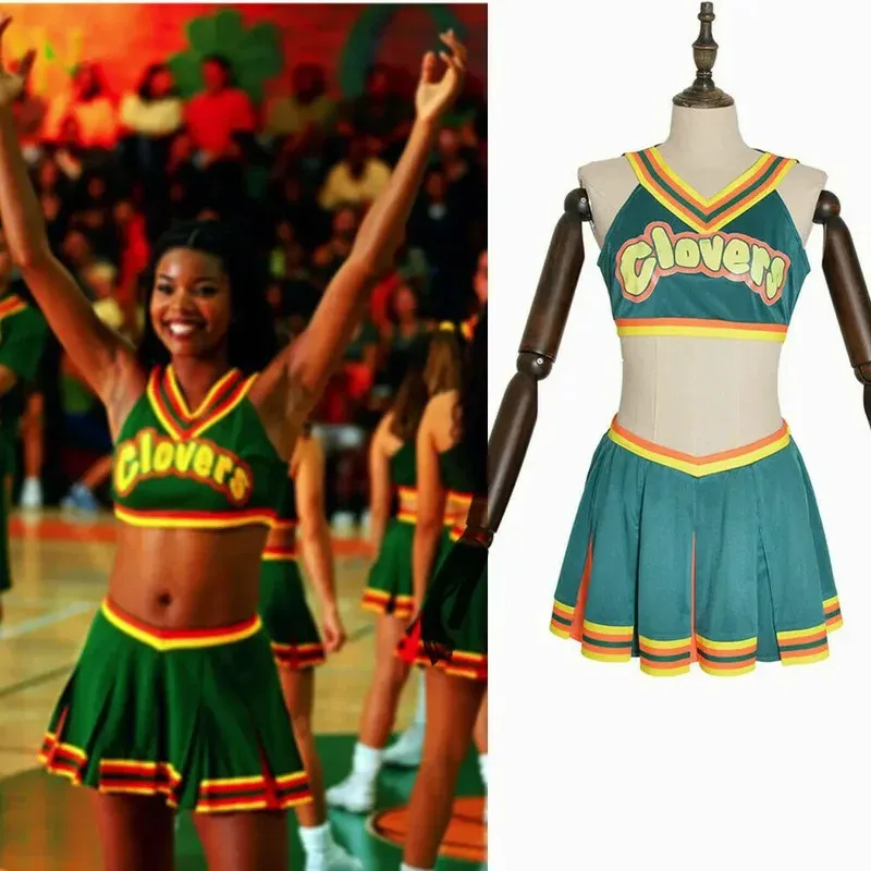 

Gilrs Green Cheerleader Clovers uniform Cosplay Costume Women Halloween Outfit