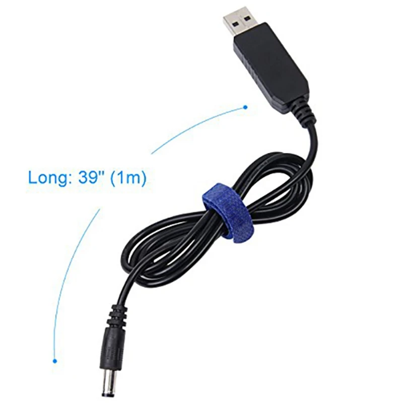 USB To DC Convert Cable 5V Voltage Step-Up Cable 5.5X2.1Mm DC Male 1M New