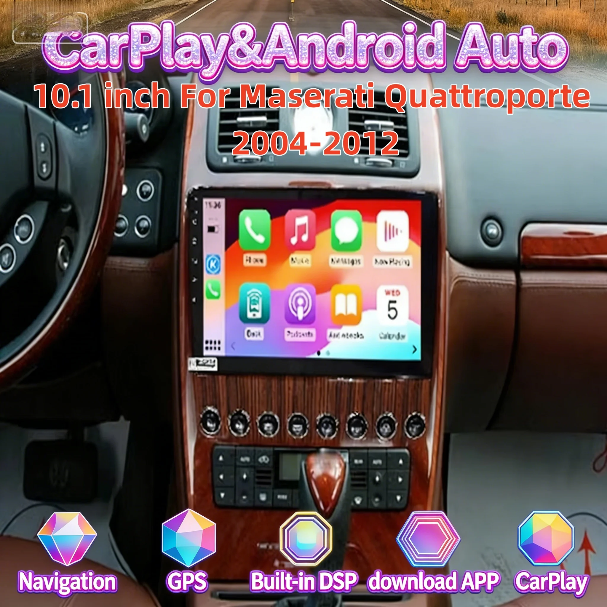 

10.1" Multimedia Android 4G WiFi Player For Maserati Quattroporte 2004-2012 Radio CarPlay GPS Navi Radio Navigation DSP Stereo