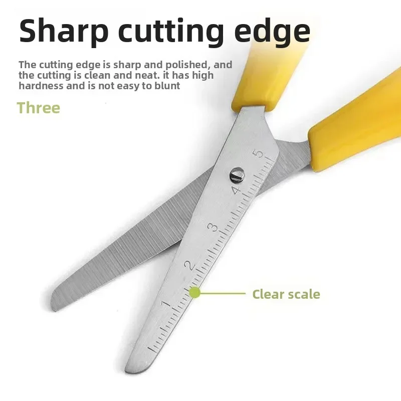 Graduated Student Scissors DIY Handmade Scissors Safety Ruler Graduated Scissors Stationery Student Supplies Office Supplies