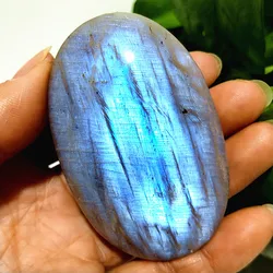 Natral Gemstone Beautiful Moonstone Labradorite Palm Stone Crystal Sorcerer Meditate Spiritual Healing Crystal Home Decoration