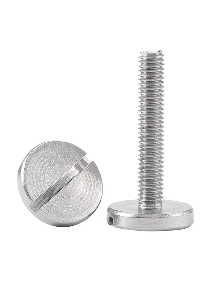 304 스테인리스 스틸 플랫 라운드 슬롯 헤드 엄지 나사, 1 단어 슬롯, 초대형 볼트, M2.5 M3 M4 M5 M6, 2-10 개