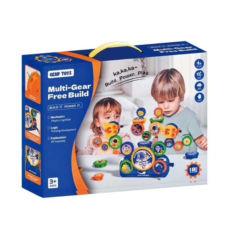 Elektrische tandwielbouwstenen DIY Veelzijdig educatief speelgoed met astronautenthema Binnen Speelcadeau voor ouders en kinderen voor kinderen van 3-6 jaar