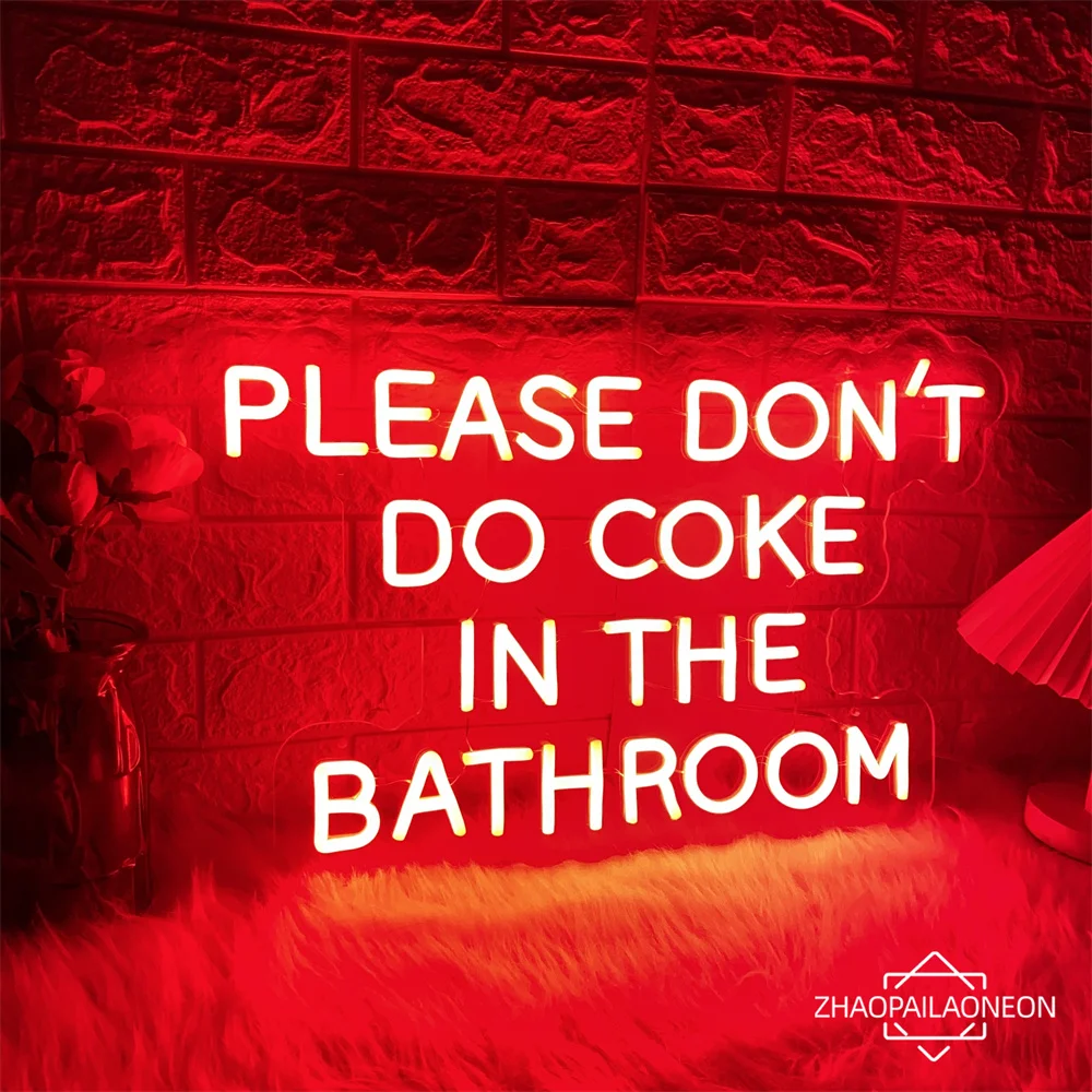 Please Don't Do Cake In The Bathroom Neon Led Sign Wall Home Room Decor LED Neon Lights USB Bar Restaurant Party Decoration Sign