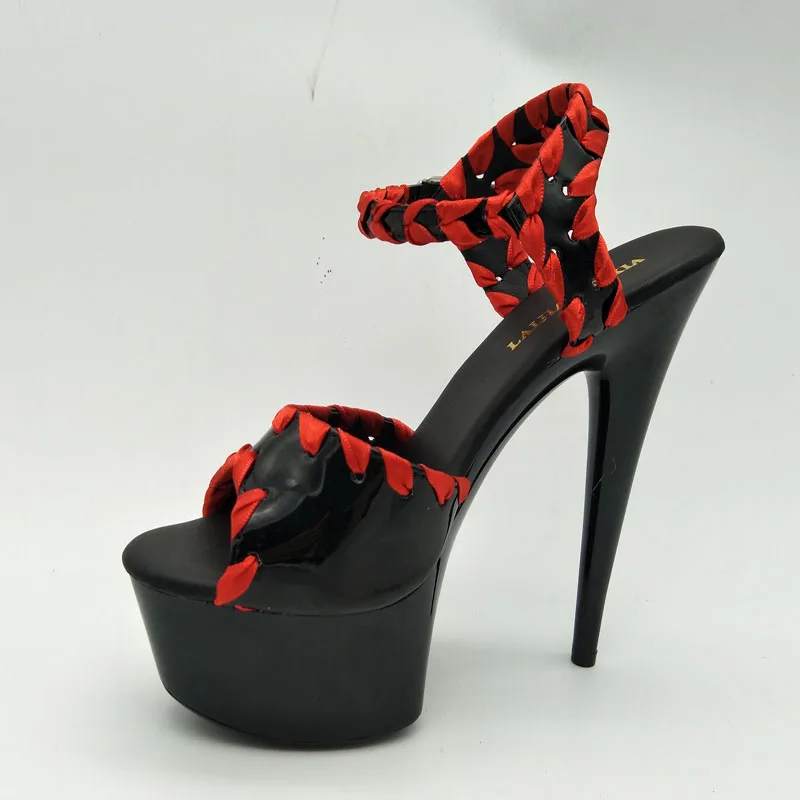 

LAIJIANJINXIA New 15CM/6inches PU Upper Fashion Sexy Exotic High Heel Platform Party Women Sandals Pole Dance Shoes H013