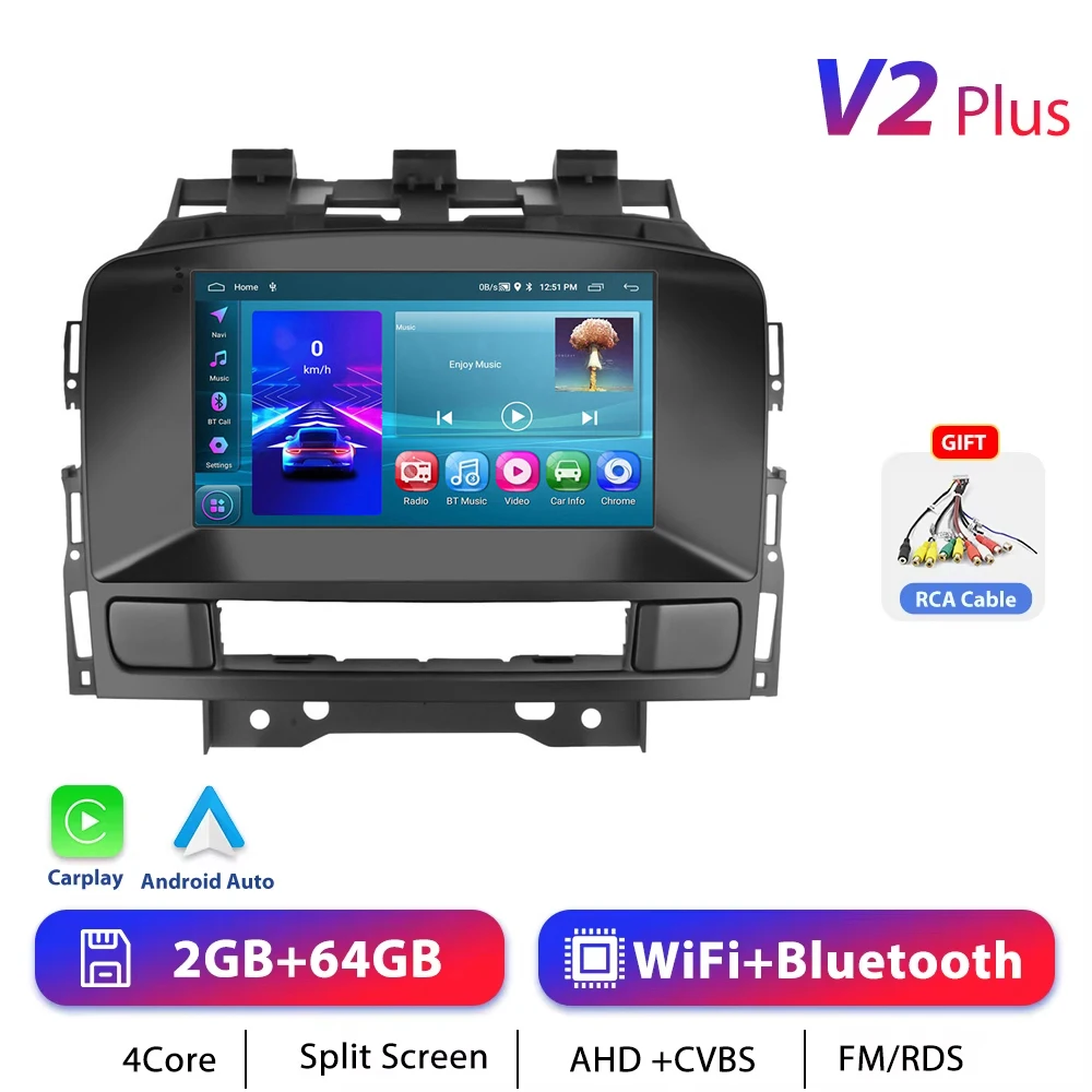 Podofo CarPlay Android Radio Voor Opel Astra J 2011-2012 Buick Excelle 2010-2014 Auto Intelligent Systeem 2din GPS Stereo Autoradio