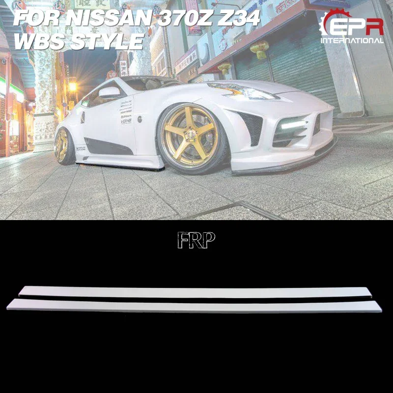 Car Styling For Nissan 09 Onwards 370Z Z34 WBS Style Carbon Fiber&Fiber Glass Side Skirt Extension Body Kit