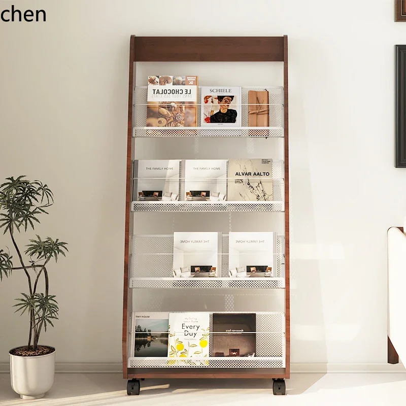 HT  Brochure Magazine Display Floor Stand Bookshelf Periodical Newspaper Rack
