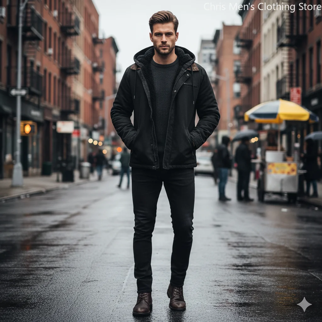 

S - 5XL Large Size Autumn-Winter New Style Men's Down-lined Hooded Coat - Casual Warm Jacket - Outdoor Windproof Workwear Coat