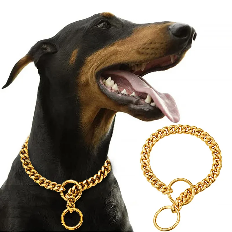 

Dog Collar P chain pet Collars 10.0mm Stainless steel dog neck chain Metal Dog Training Iron Collars for dogs lead leash
