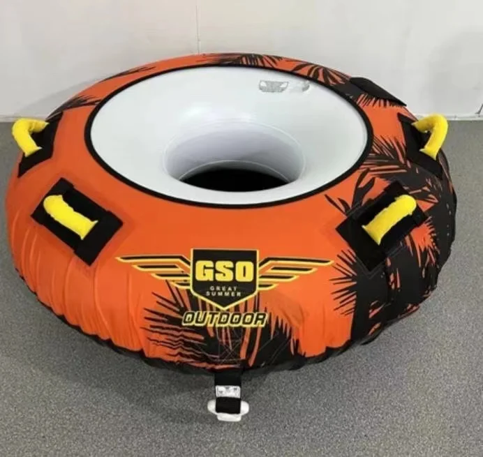 

PVC inflatable Towable Tube for Boating 1 person Fun Ring with Rope