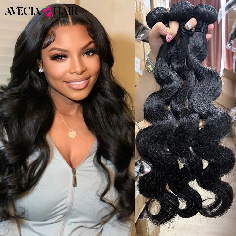 36 38 40 Inch Body Wave Bundles Human Hair Extensions 100% Remy Human Hair Raw Indian Hair Bundles 1/3/4 Pcs Raw Hair Bundles