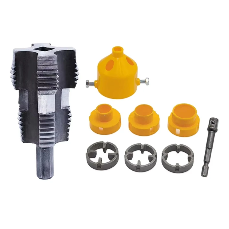 9 Teile/satz PVC Rohr Einfädler Kit Rohr Einfädler Rohr Runde Sterben 4/6 Punkte PPR Wasser Rohr Innengewinde Opener
