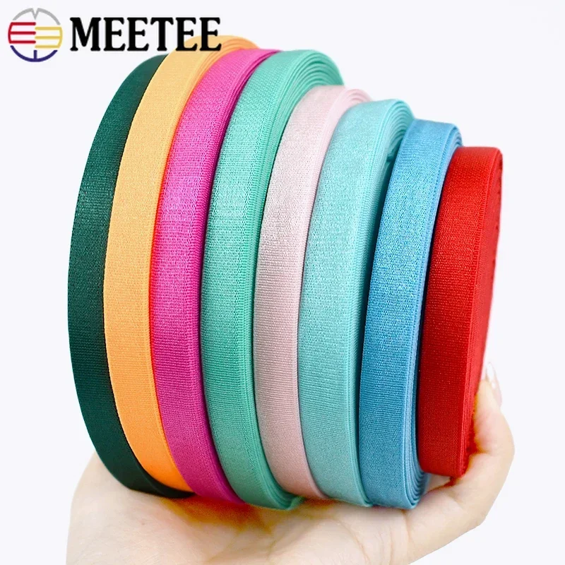 5/10/20/30M Meetee 10mm Nylon Bra Strap Elastic Bands Underwear Shouder Rubber Tape Sewing Strech Ribbon DIY Garment Accessories