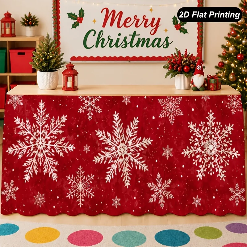 1 Pack 1 Pack 2D Flat Print Polyester Table Skirt Tablecloth, School Season Back to School Season T