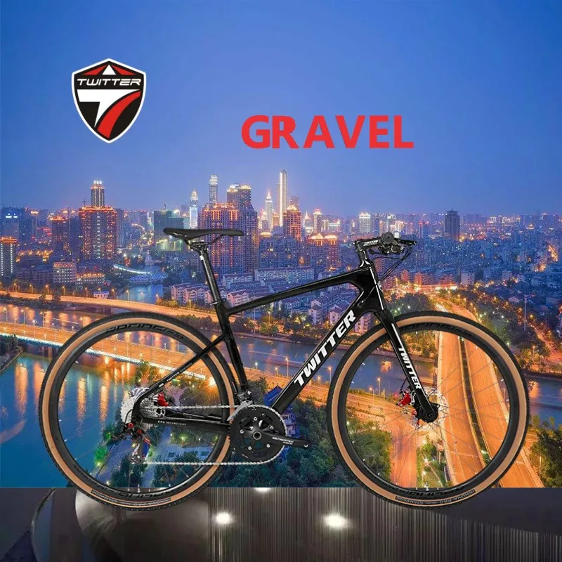 

TWITTER GRAVEL TIAGRA 4700-20S Inner routing 700*40C gravel bike disc brakes carbon fiber road bicycle Barrel pumping 12*142mm