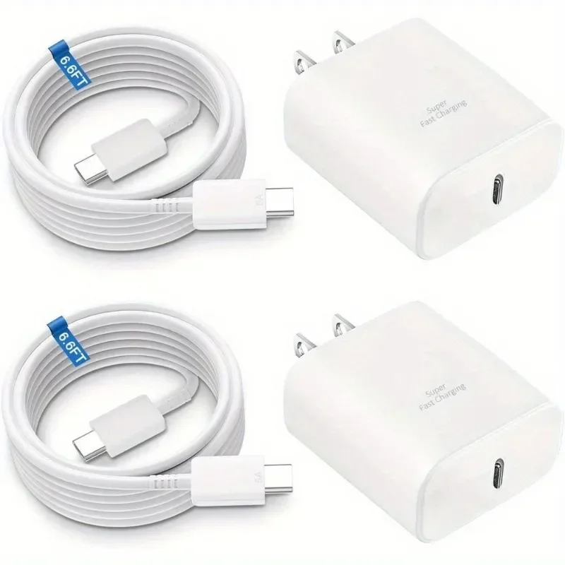 2 Pack 45W Samsung Super Fast Charger Type C with 6.6FT C Charger Cable for Samsung Galaxy S24 Ultra/S24/S24+/S23 Ultra/S23