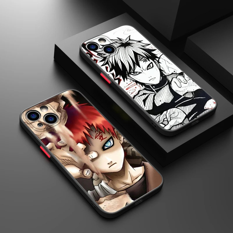 Anime Narutos Gaara Phone Case For Apple iPhone 15 14 13 12 11 XS Mini Pro Max XR X Matte Frosted Translucent Cover