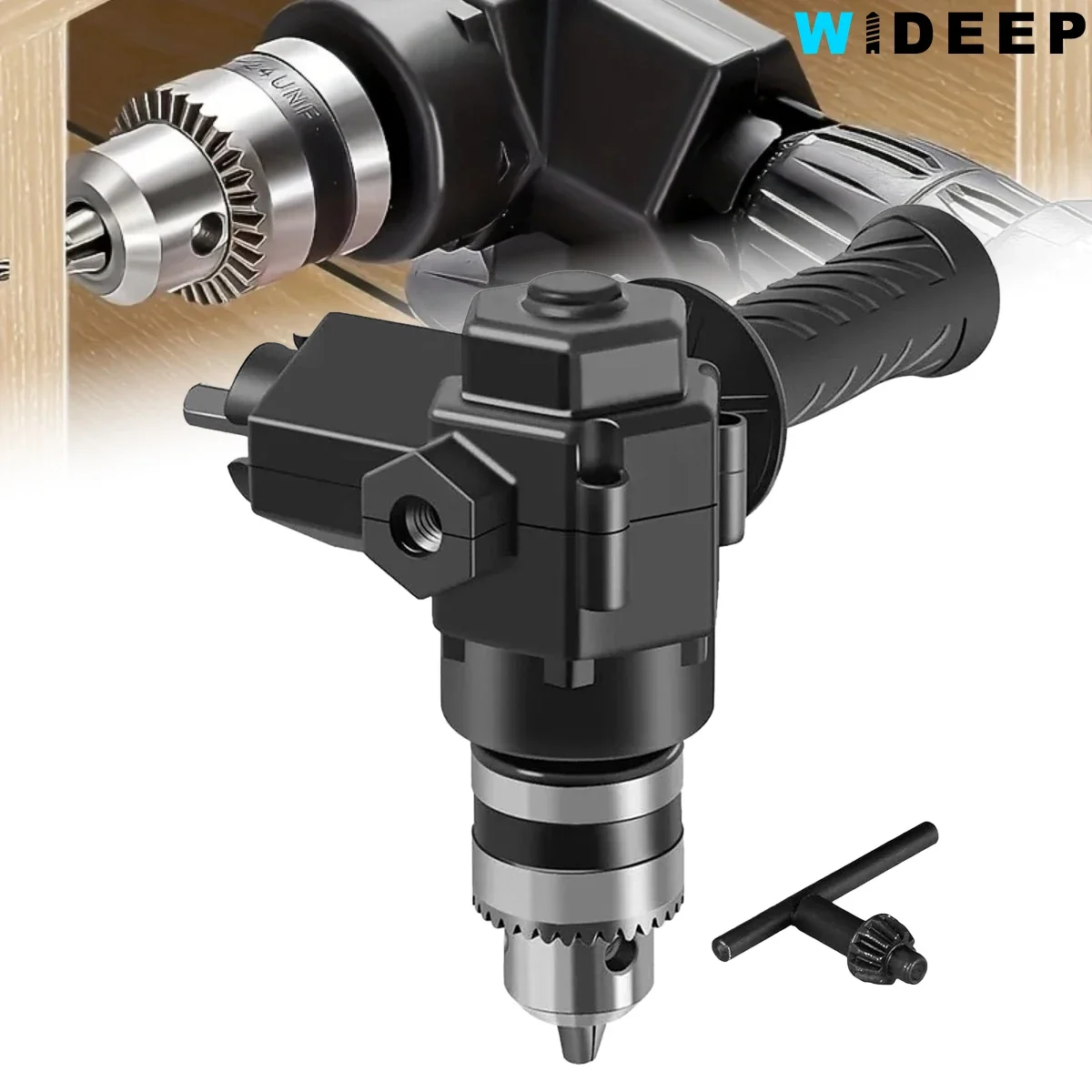 

Адаптер ударной дрели 90г. ° Трехкулачковый угловой патрон, угловой удлинитель с прямым углом, адаптер для дрели, аксессуар для преобразователя под прямым углом