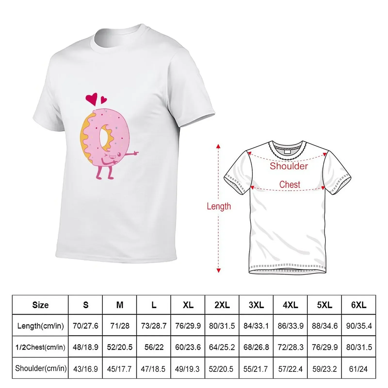 Coffee and Donut Pair - Left T-Shirt oversizeds kawaii clothes big and tall t shirts for men