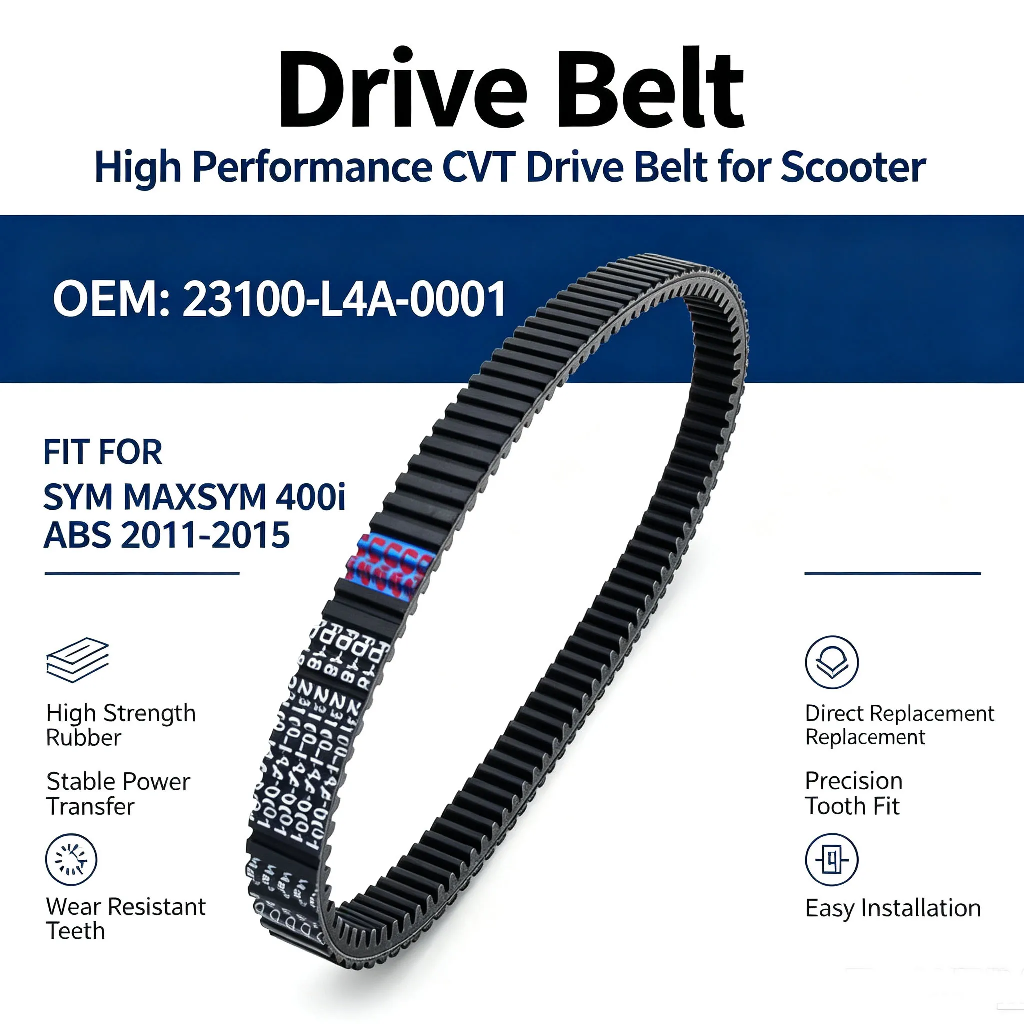 LPZ Motorcycle Drive Belt Transfer Belt For SYM MAXSYM 400i MAXSYM400i ABS 2011-2015 23100-L4A-0001 Transfer Clutch Belts Parts