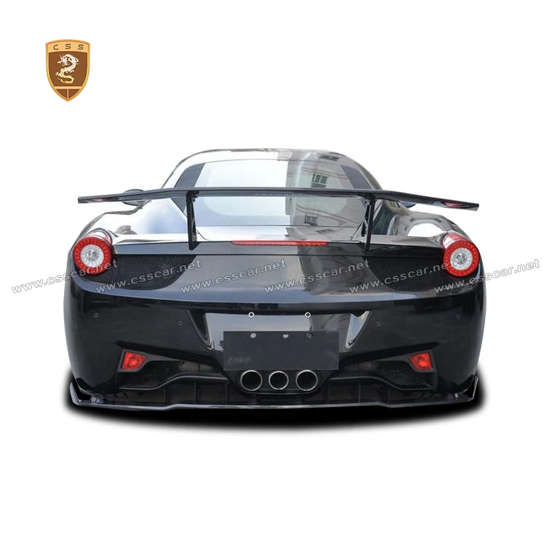 GT Racing Style real carbon fiber high tail wing for Ferrari 458 Italia retrofit Car Spoiler Rear Trunk wing Decoration 09-15