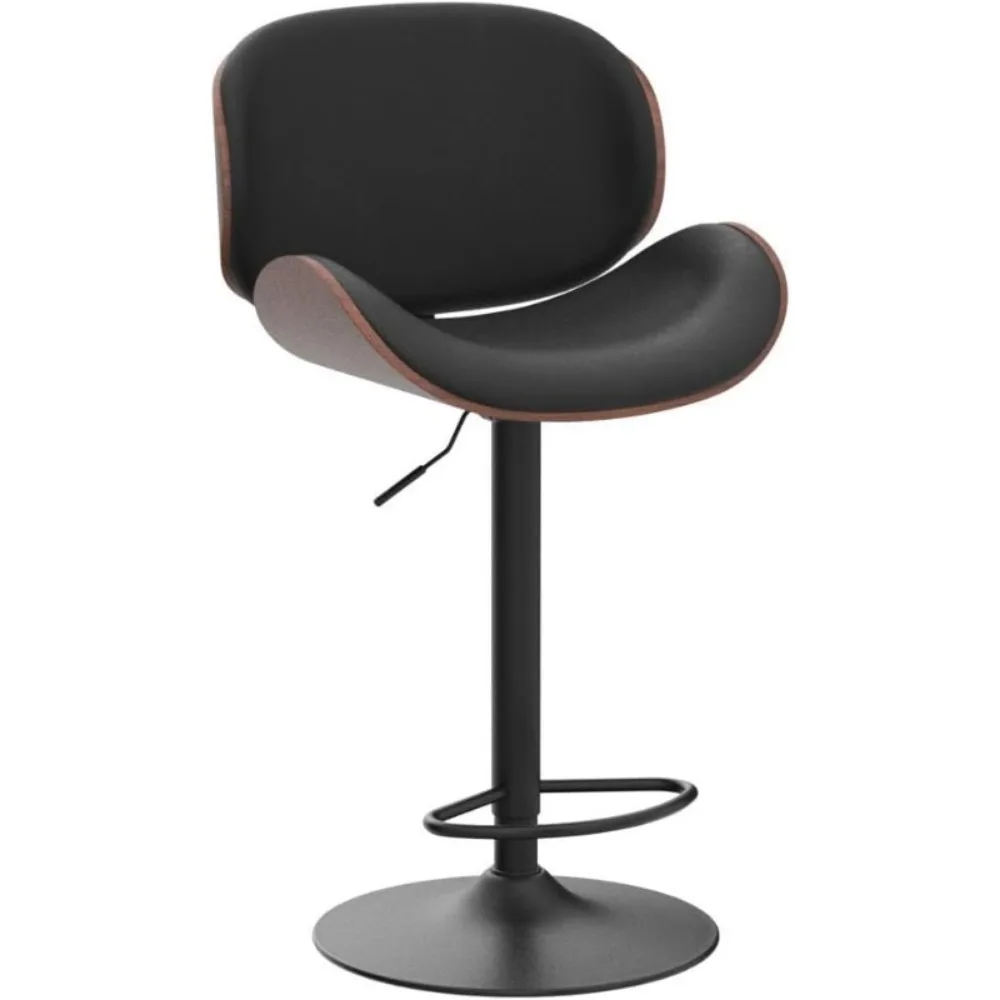 Bar Stools Set, Adjustable Swivel Leather Bar Stools for Kitchen Island, Mid Century Modern Counter Height Bar Chairs Barstools