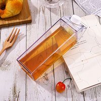 500Ml Clear Milk Bottle Leak Resistant Cap Plastic Drink Bottle for Juice Tea Smoothie Outdoor Camping Hiking Gym Bpa Free Easy