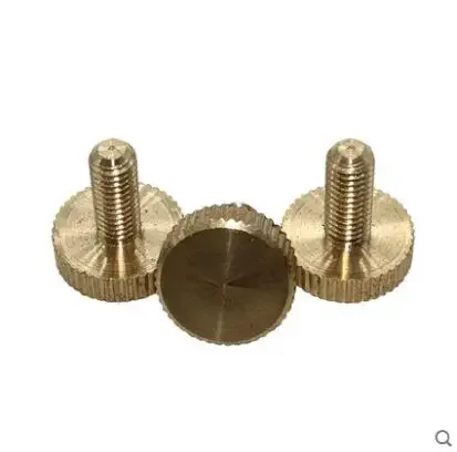 1Best 4pcs M6 Flat Head Brass Screws Hand Twist Knurled bolts Tighten lock adjustment Copper Screw bolt 8mm-20mm length