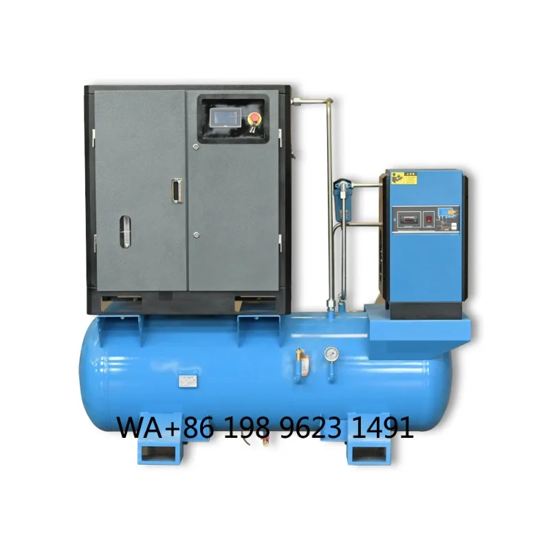 11KW Permanent Magnet Variable Frequency Screw Air Compressor 500L Large Gas Tank Industrial High Efficiency Air Supply Unit