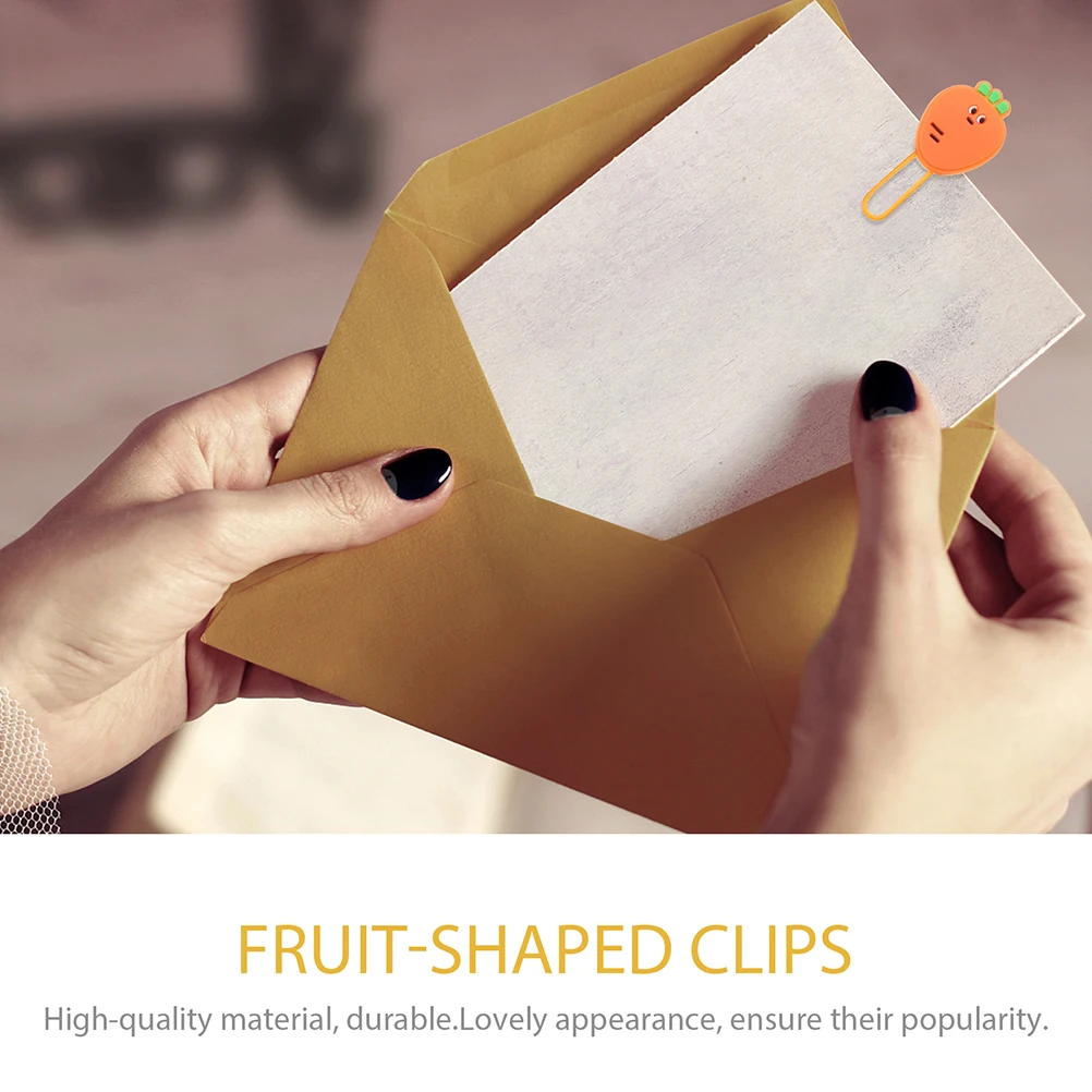 

8 Pcs Shaped Paper Clips Cute Fruit Shaped Small Paper Clips for Paperwork Office Student Document Binder