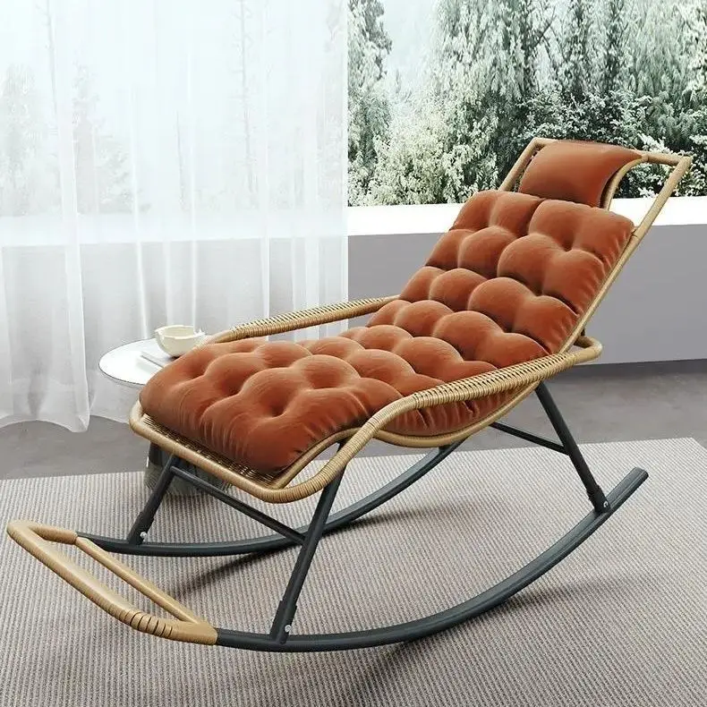 

Rattan Chair Rocking Chair Recliner Adult Rocking Balcony Home Leisure Rattan Elderly Lazy Carefree Adult