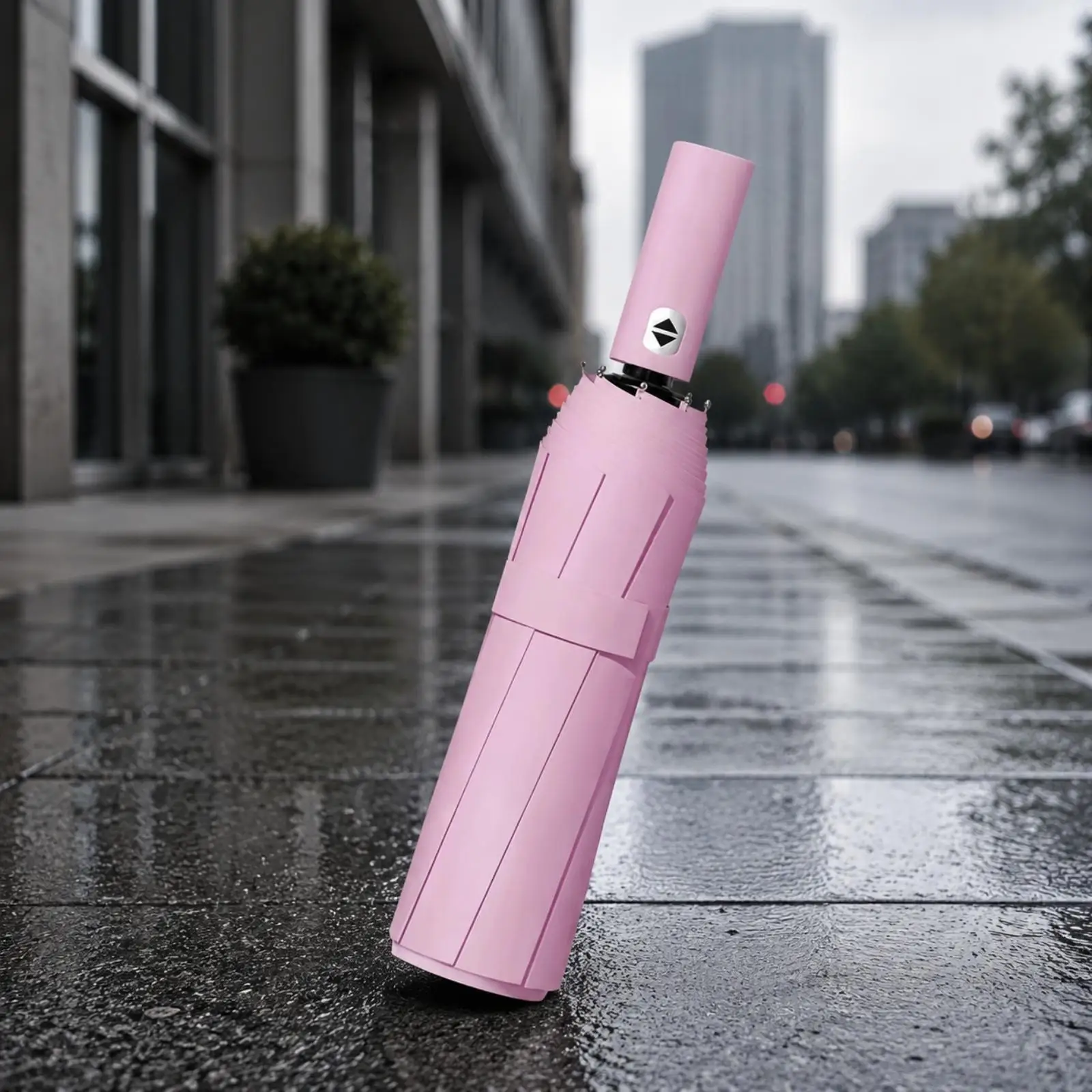 Paraguas de viaje plegable automático, resistente al viento, con estructura de acero y tela de poliéster 190T, con revestimiento negro, para uso diario, tanto para mujeres como para hombres.