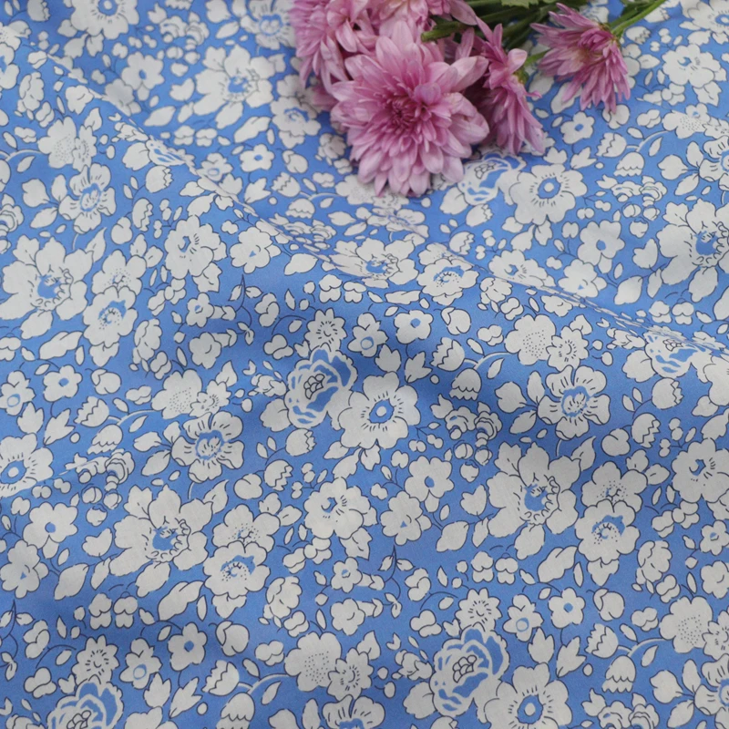 New Betsy Floral 100% Cotton 80S Like Liberty Fabric Digital Printing For Sewing Cloth TextileDresses Skirt Kids Designer Soft