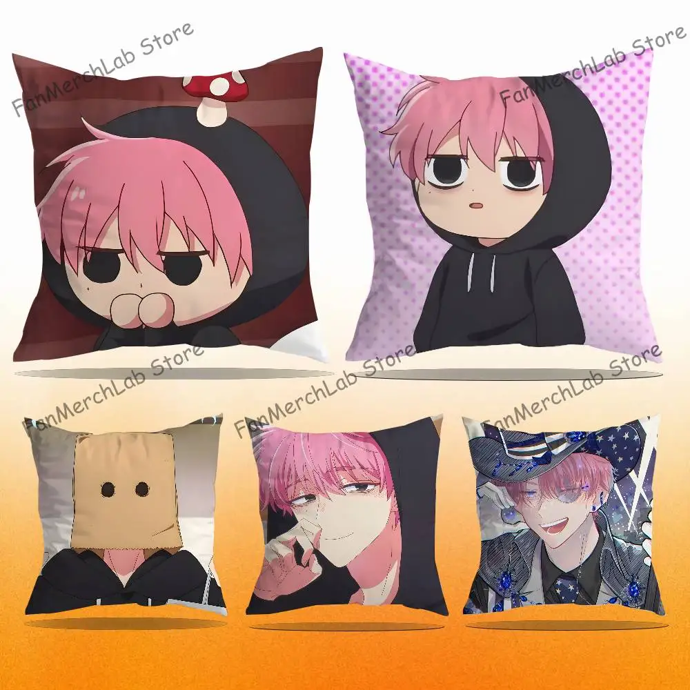

T-Tamon Anime Fukuhara Pillow Covers Cartoon Sofa Decorative Home Double-sided Printing Short Plush Cute Cushion Cover