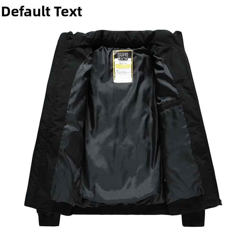 

Men's Casual Cotton Jacket Stand Collar Warmth Outerwear Fall Winter Thickened Polyester Fiber Zipper Long Style American Style