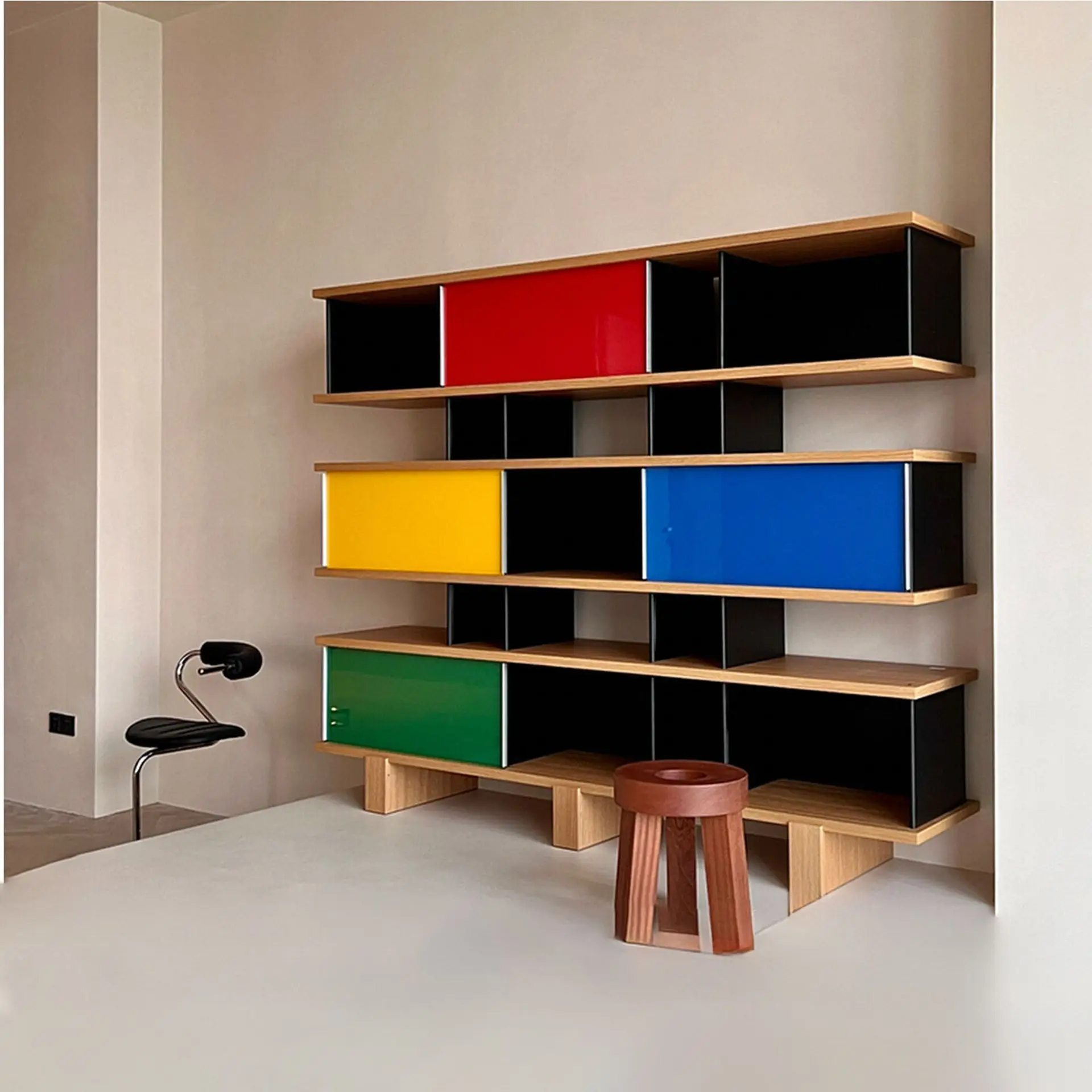 Bookcase integrated bookshelf against the wall shelf figure household display cabinet