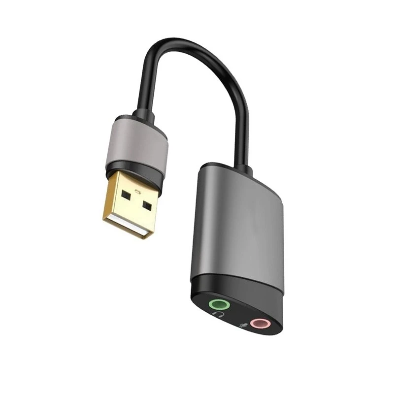 Dual Female Port Mini USB External Sound Card 3.5Mm Audio Adapter With Mic Headset For Laptop For Speaker