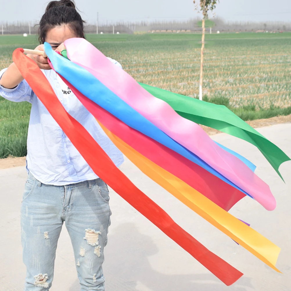 

Kids Dancing Gymnastics Ribbons Durable Lightweight Dance Ribbon Streamer Colorful Dance RibbonStreamer Ideal Gifts